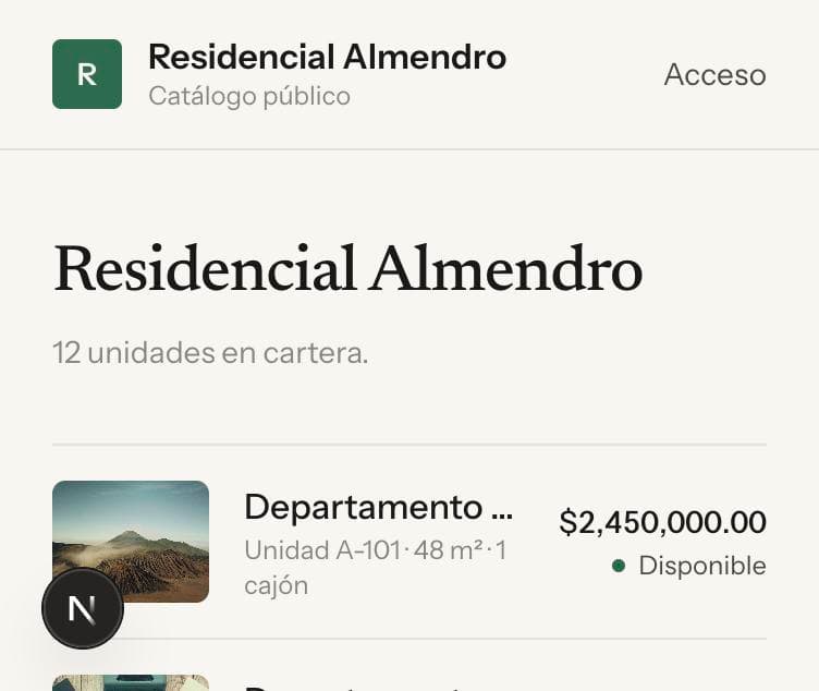 Catálogo de propiedades del módulo Broker